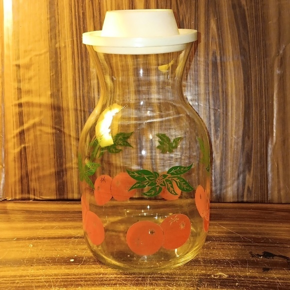 Vintage glass juice carafe pitcher with lid 🍊 - Picture 1 of 3